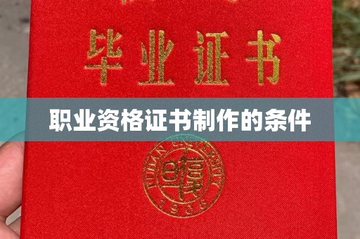 大田职业资格证书制作的条件